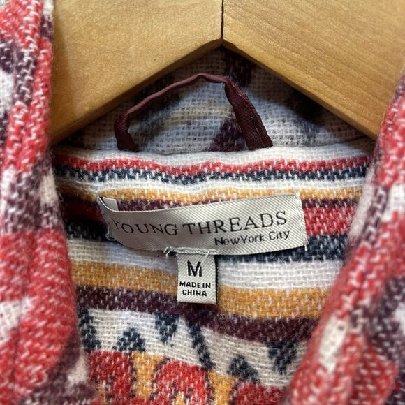 Young Threads Coat Jacket Women's Medium Southwest Aztec Tribal Pattern - Picture 7 of 9